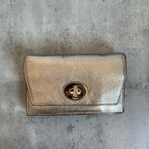 Coach Mini Chain Crossbody in Metallic Leather